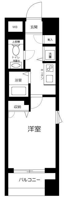 エクセリア日本橋箱崎(1K/4階)の間取り写真