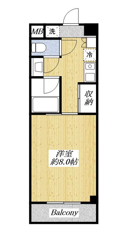 三沢NKマンション(1K/3階)の間取り写真