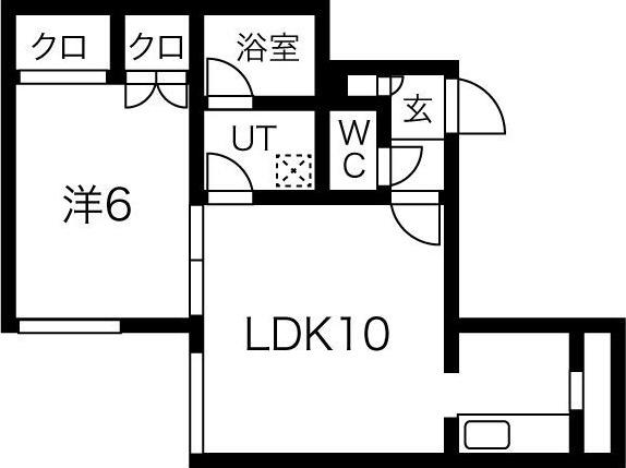 カーサノルテ麻生(1LDK/1階)の間取り写真