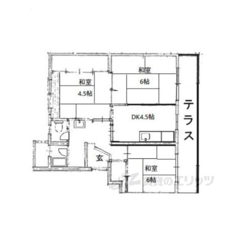 木の岡レフレール(2DK/3階)の間取り写真