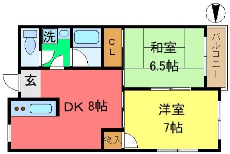 サンリットヤハギ(2DK/3階)の間取り写真