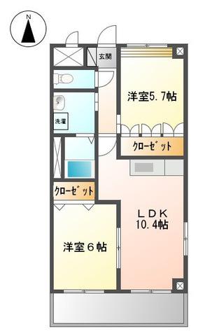 グランパレス・K(2LDK/2階)の間取り写真