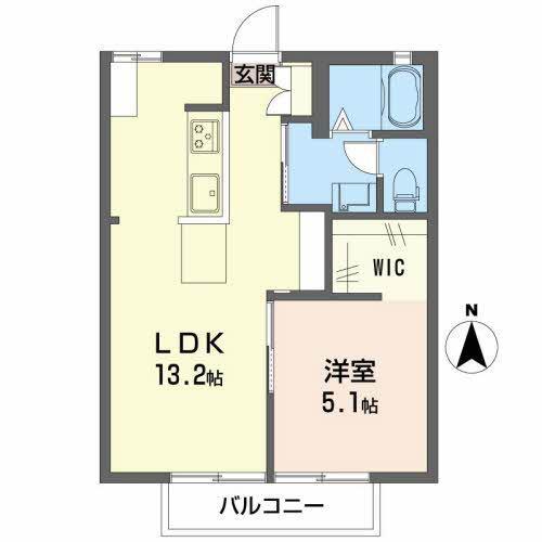 ハイツヒラオカ(1LDK/2階)の間取り写真