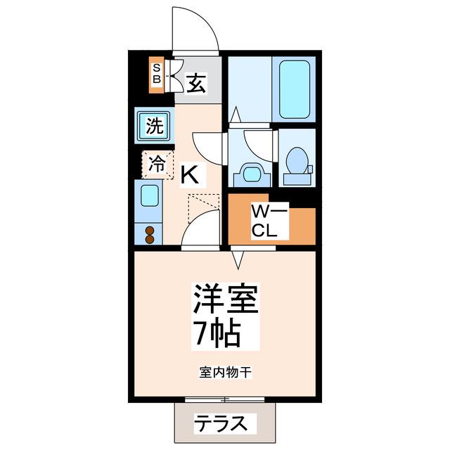 フォルトゥーナ(1K/1階)の間取り写真