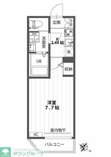 ARROWSAL目黒(1K/1階)の間取り写真