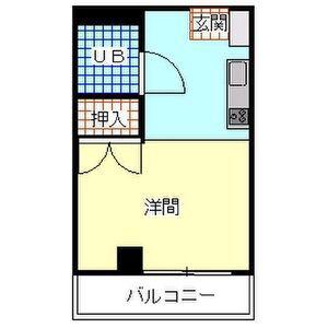 矢嶋ビル(1DK/1階)の間取り写真