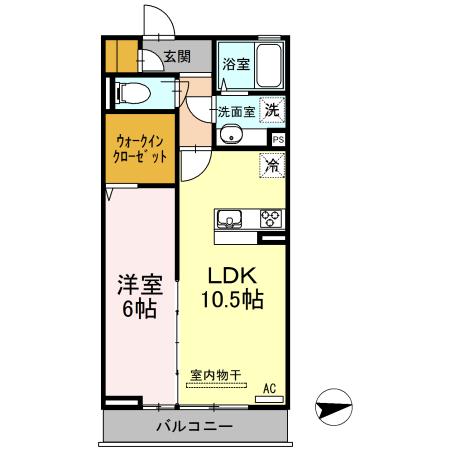 ブランドール高島平(1LDK/3階)の間取り写真