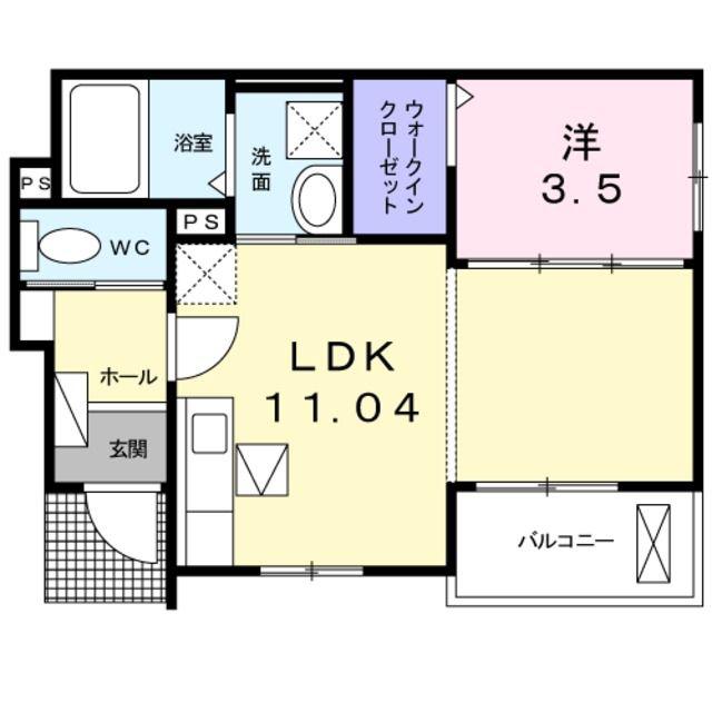 フォレスタ ヴェルデ(1LDK/1階)の間取り写真
