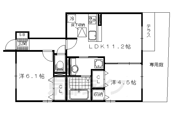 サンモールコート(2LDK/1階)の間取り写真