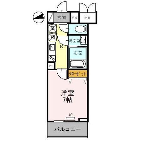 アクアリウス(1K/5階)の間取り写真