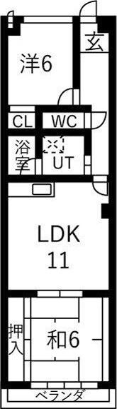 HOUSE松本II(2LDK/1階)の間取り写真