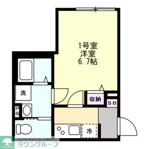 久比里アパート(1K/2階)の間取り写真