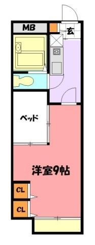 INTERISTA(1K/2階)の間取り写真