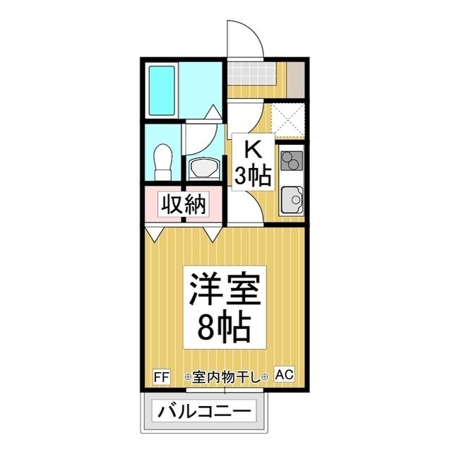 アネーロ和田(1K/1階)の間取り写真