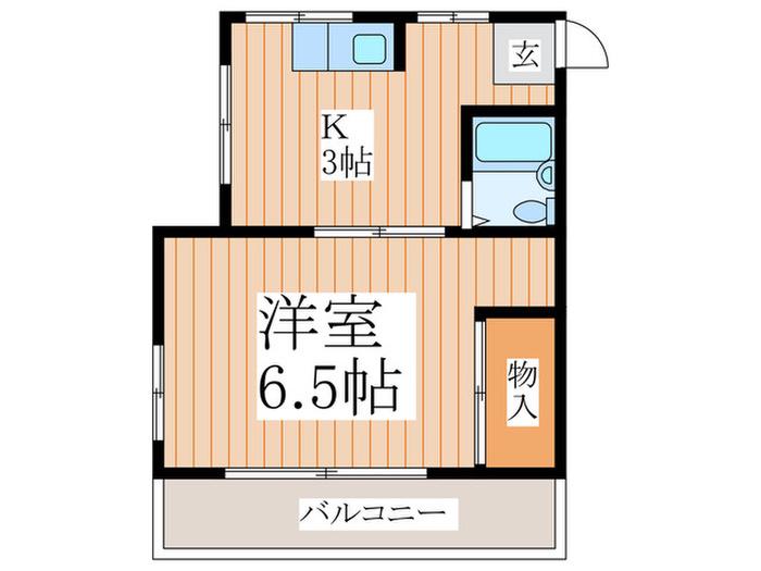 コーポ田無(1K/2階)の間取り写真