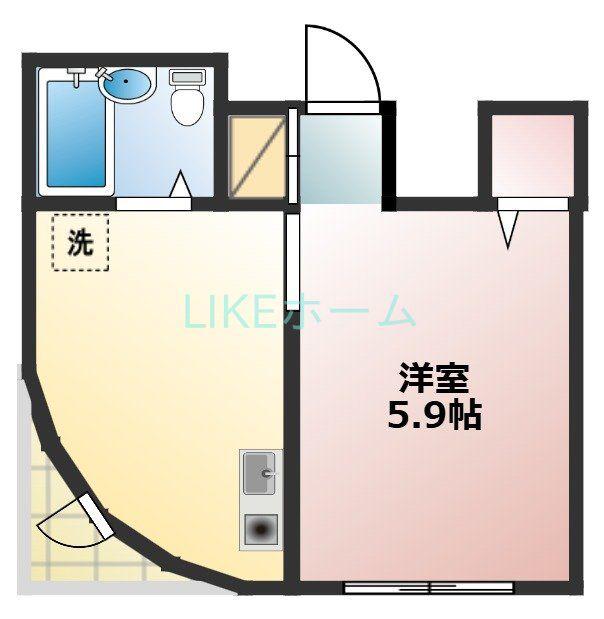 本郷町マンション(1K/3階)の間取り写真