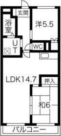 メルベーユ二村台(2LDK/2階)の間取り写真