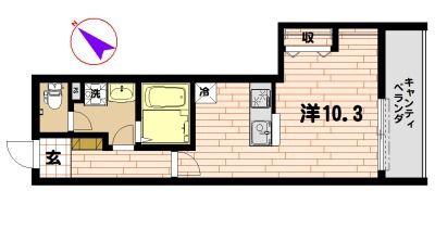 SETTLE湘南(1K/3階)の間取り写真