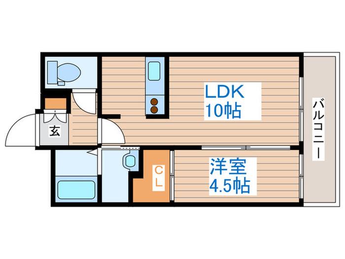 GRAND ETERNA北大前I(1LDK/10階)の間取り写真