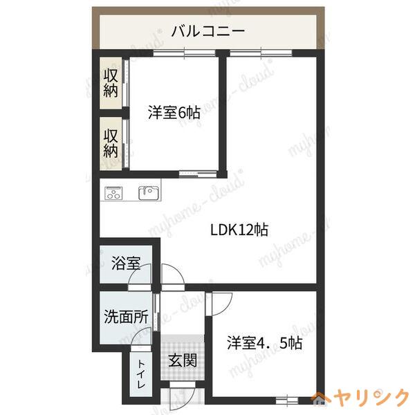 三和マンション(2LDK/3階)の間取り写真