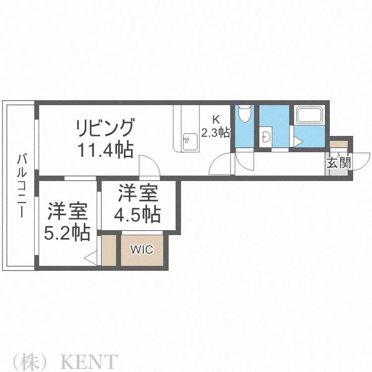 AKR北円山(2LDK/4階)の間取り写真