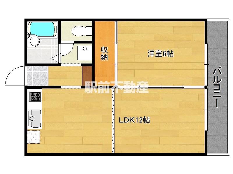 サンアベニュー(1LDK/4階)の間取り写真