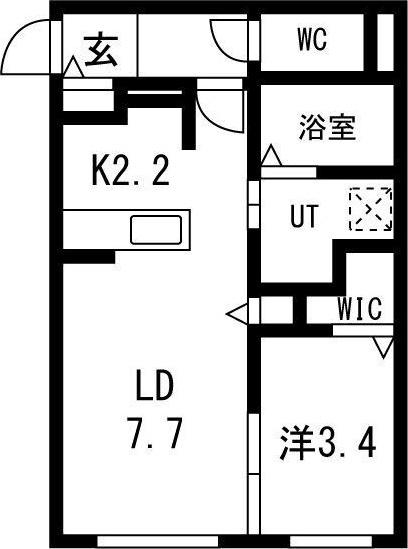 インフィニティ東札幌(1LDK/3階)の間取り写真
