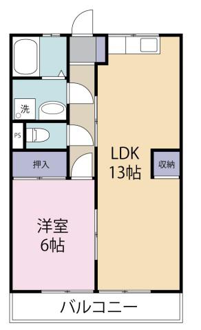 イーハトーブ川越(1LDK/1階)の間取り写真