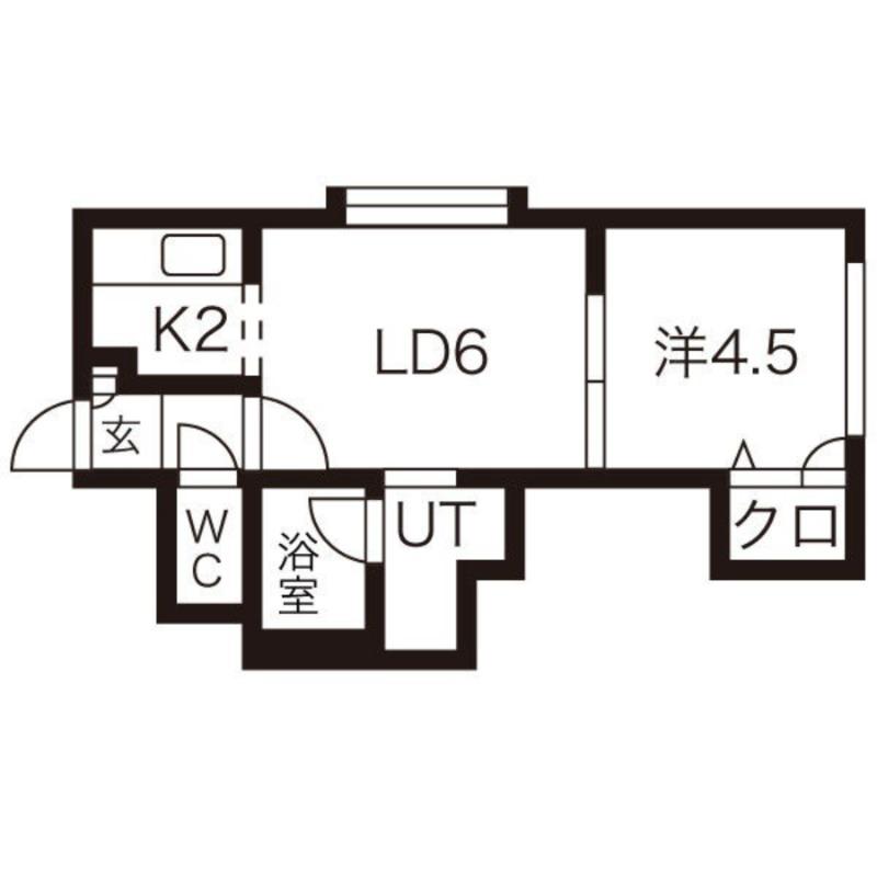 シャングリラ美園(1LDK/3階)の間取り写真