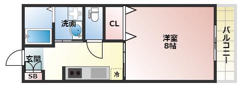 CYS TERADACHO(1K/3階)の間取り写真