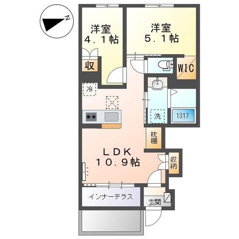 港区東茶屋アパート(2LDK/1階)の間取り写真