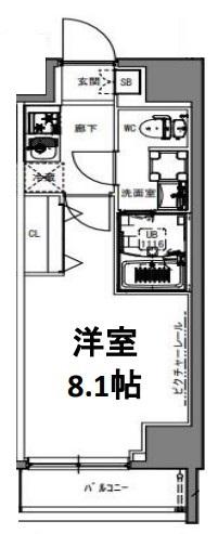 S-RESIDENCE亀戸LUME(1K/2階)の間取り写真