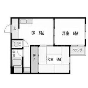 パティオ佐竹台(2DK/4階)の間取り写真