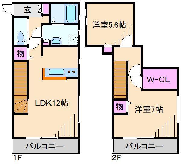 ディアレンス妙蓮寺(2LDK/1階)の間取り写真
