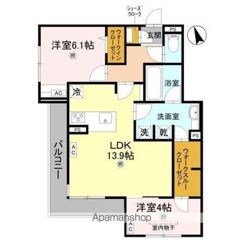 メゾンルル赤川(2LDK/3階)の間取り写真