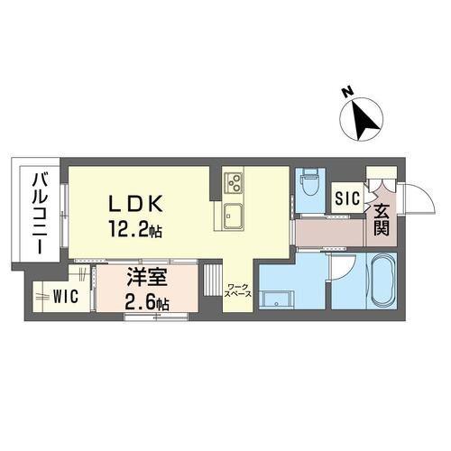 ラフィーナ(1LDK/2階)の間取り写真