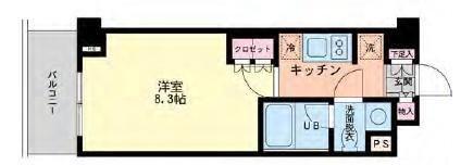 エスティメゾン代沢(1K/1階)の間取り写真