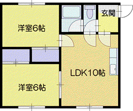 斉藤ハイツA(2LDK/1階)の間取り写真