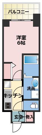 ARCOBALENO OSAKA FUSE旧S-RESIDENCE(1K/4階)の間取り写真