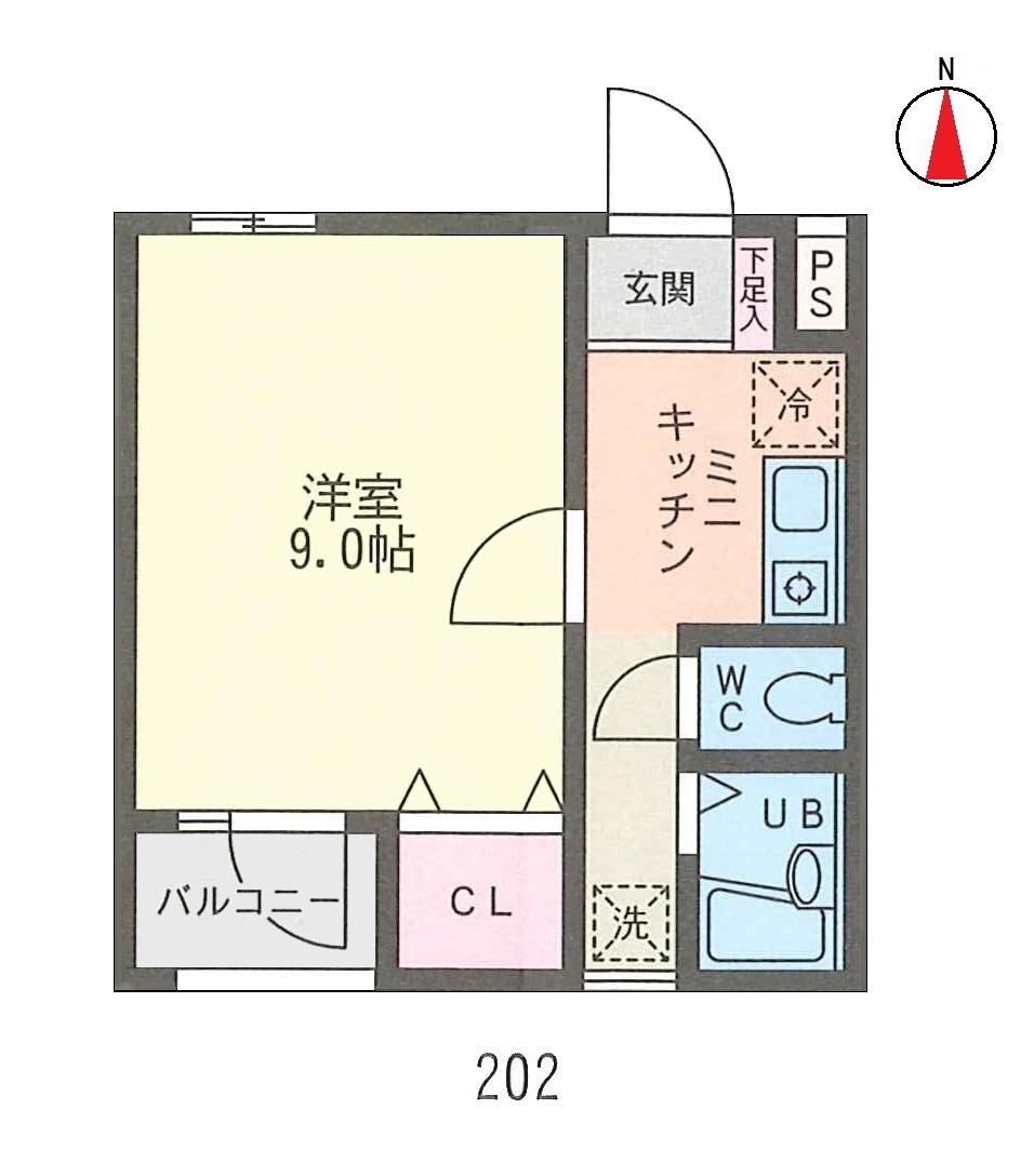 レガーロ保谷(1K/2階)の間取り写真