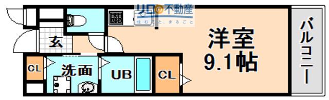 エクレール古結III・V(ワンルーム/2階)の間取り写真