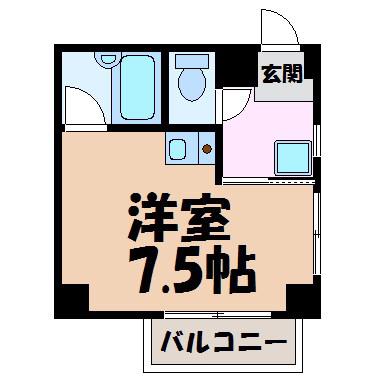 KHグランドール(ワンルーム/2階)の間取り写真