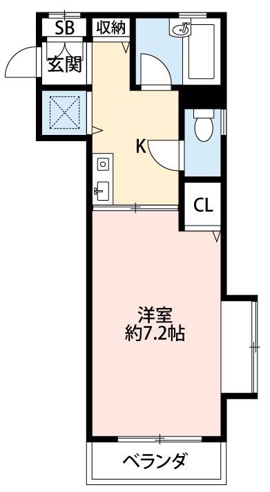 ブレーメンTAMA上原(1K/2階)の間取り写真