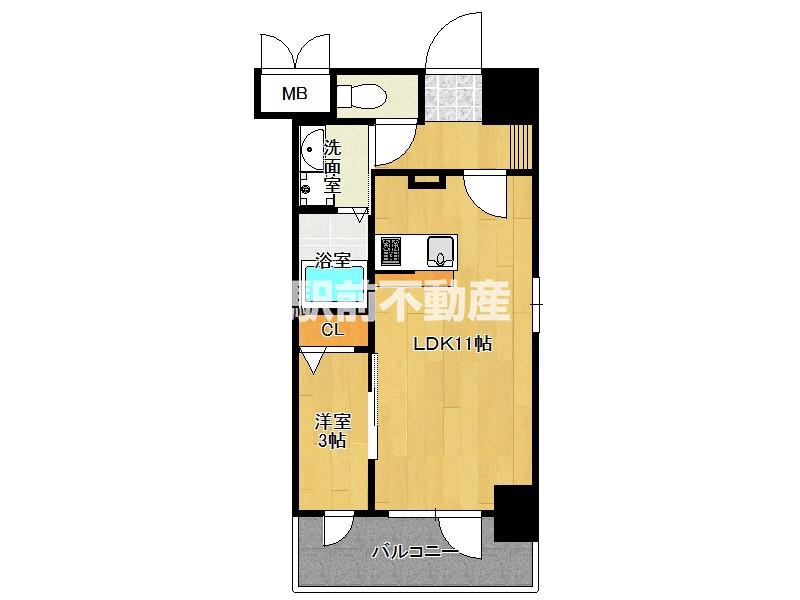 FIRST博多駅前ビル(1LDK/3階)の間取り写真