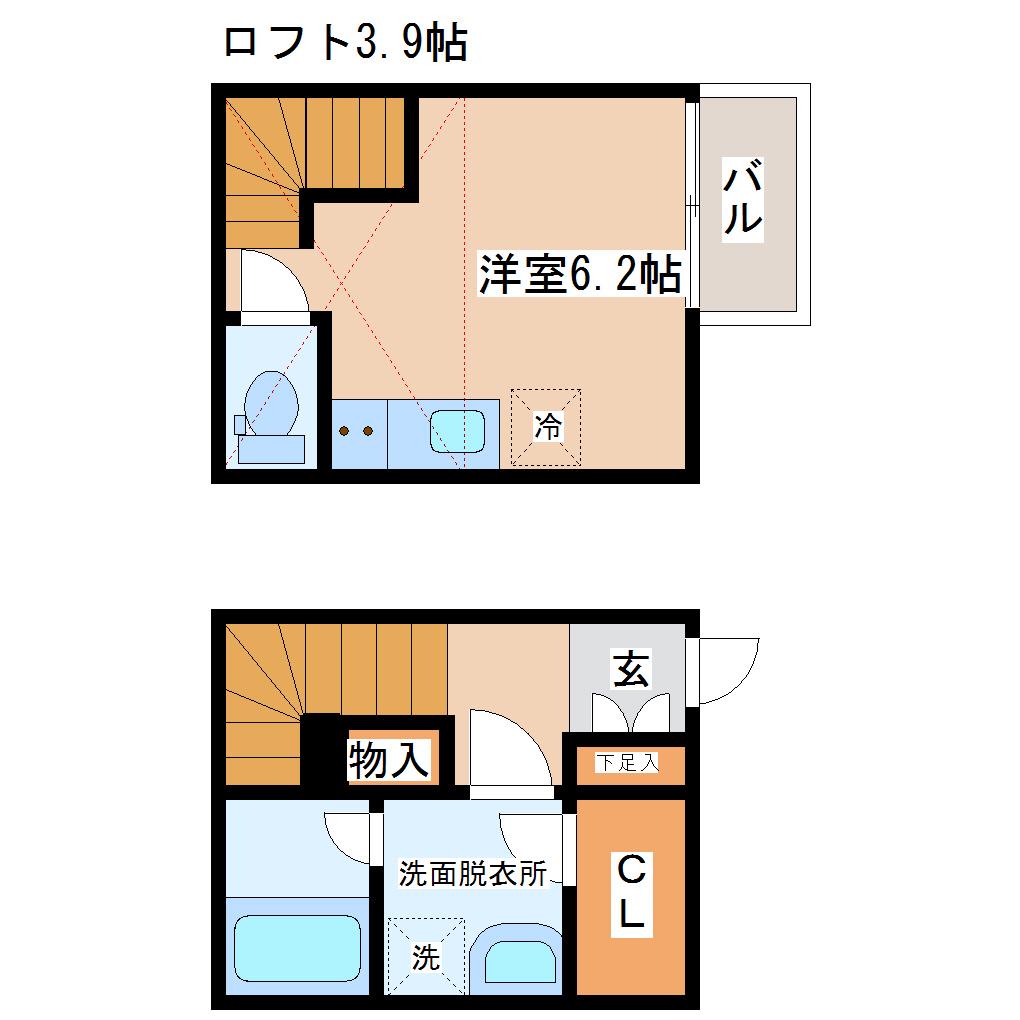 ソレイユ(ワンルーム/1階)の間取り写真