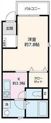 ルオータ(1K/3階)の間取り写真