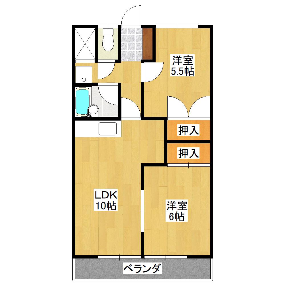 メゾン小島(2LDK/2階)の間取り写真