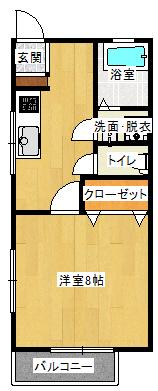 ヒカリハイツ(1DK/1階)の間取り写真