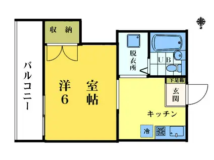 マートルプレイス北新宿(1K/2階)の間取り写真