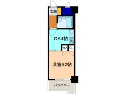ダイアパレス小松(1DK/3階)の間取り写真